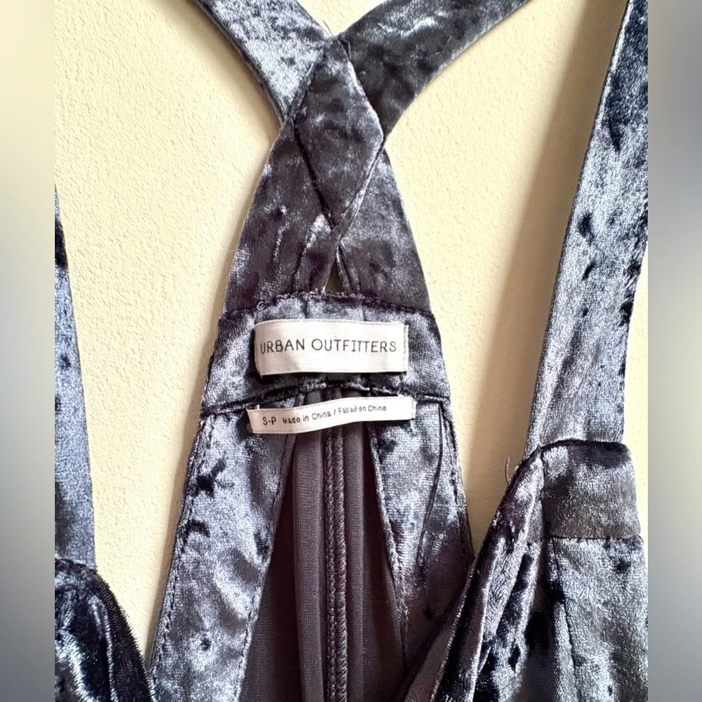 Urban Outfitters Crushed Velvet Black Pantsuit / Jumpsuit small
